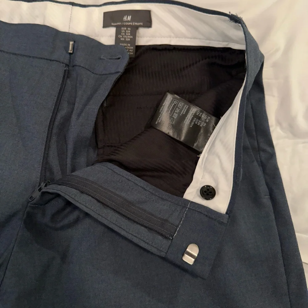 H&M dress pants, blue/grey, size 32R